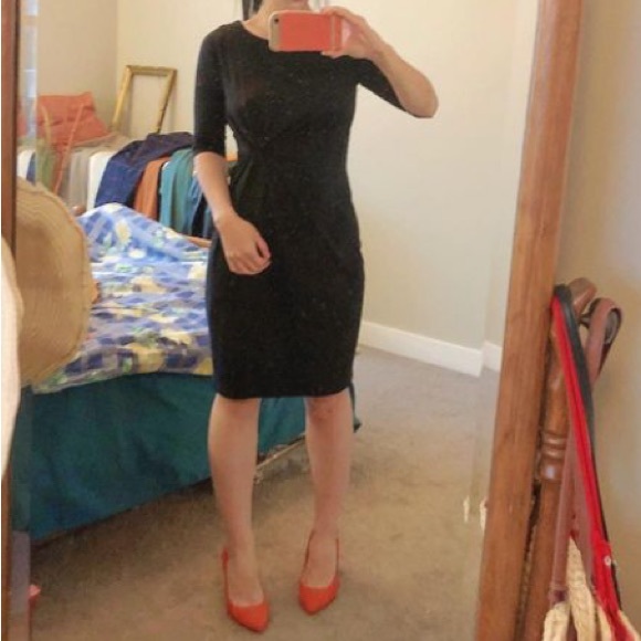 Karen Kane black twist front knee length work dress XS - Picture 3 of 6